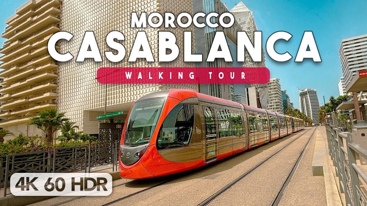 Immersive street-level walking tour through Casablanca Habous, Morocco, showcasing authentic urban landscapes, local architecture, and the vibrant atmosphere of the city's neighborhoods