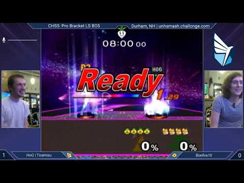 Cold Hard Smash 5 SSBM - HoG | Tiramisu (Fox) vs. bonfire10 (Sheik) - Melee LSF