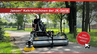Traktorová zametacia kefa Jansen JK-130, univerzálna metla na čelný nakladač, Euro držiak, KAT.1+2, paletová vidlica