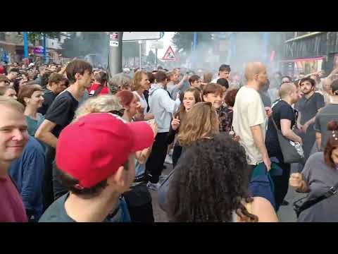 Berlin -Rave away the A100 autobahn... Berlin night clubs Protest against the new Highway project...