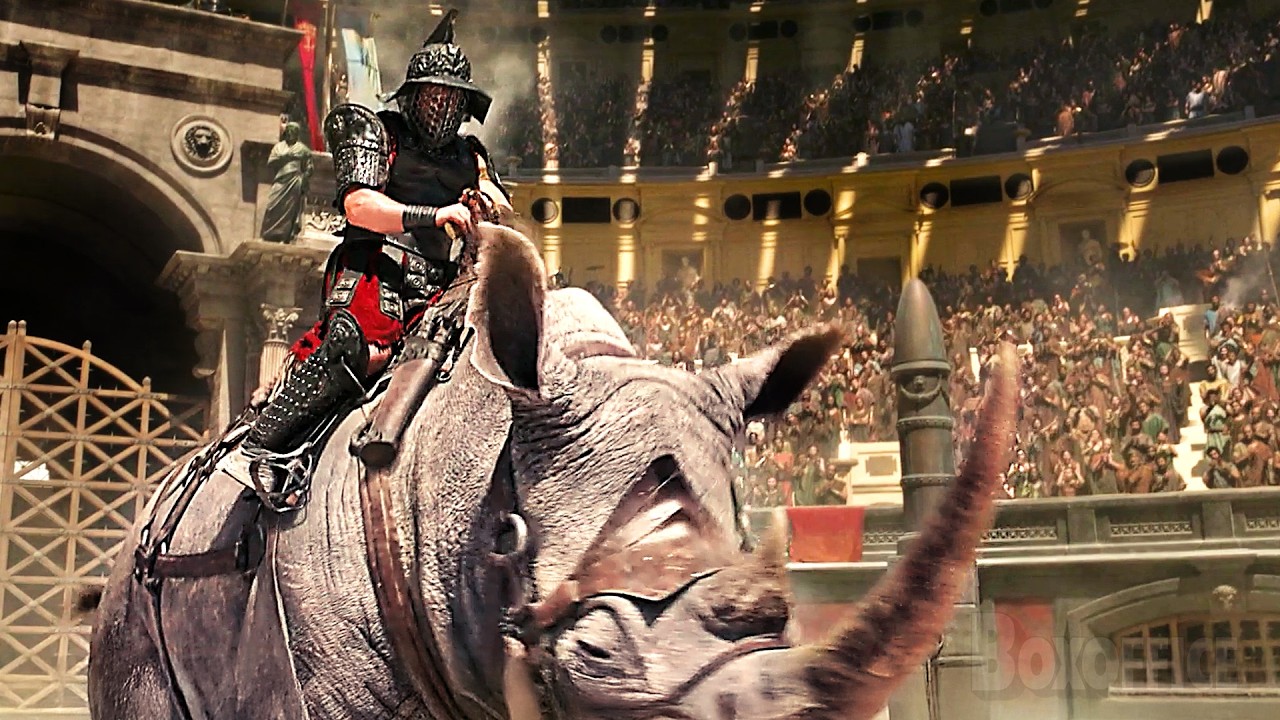The Rhinoceros Fight | Gladiator 2 | CLIP