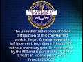 Federal Bureau Of Investigation FBI Warning Screen