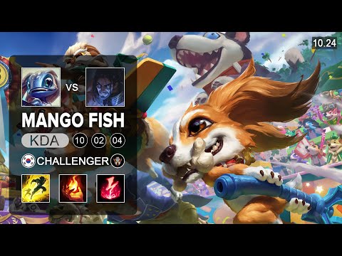 Mango Fish Fizz Mid vs Sylas - KR Challenger Patch 10.24