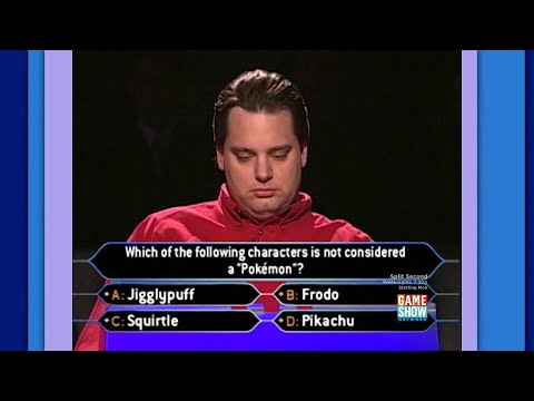 A Pokémon question worth $500,000 on Who Wants to be a Millionaire? from November 18th, 1999