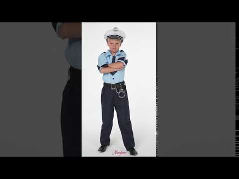 Polizist Polizei Uniform Weste Kostüm Kinder FBI SWAT Police Kleid