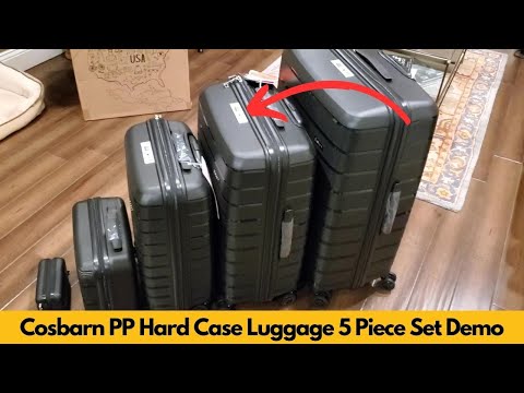 Cosbarn Luggage Sets 5 Piece Suitcases with Wheels, Suitcase Sets ABS Hard Case Luggage with TSA Lock Durable Carry-on Luggage with Spinner Wheels Travel Suitcase for Men Women video review thumbnail