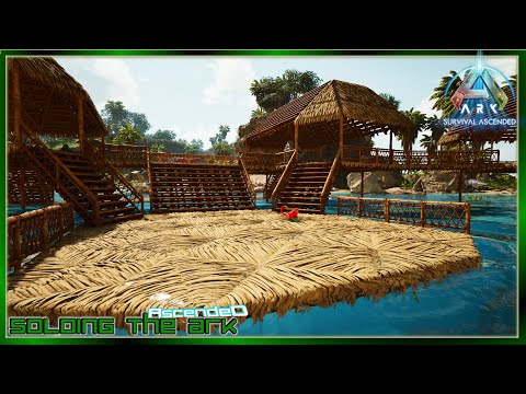 Floating Tiki Bar Base Build on Herbivore island - Soloing the Ark S2 E10