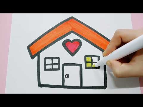 bolalar uchun rasm chizish uyi/ drawing house for kids/ рисунок домик для детей