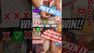 Wife Vs Husband in EPIC Pack Battle with NEW Blaziken EX and Volcanion EX Pokémon Cards!