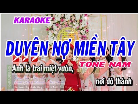 Karaoke Duyên Nợ Miền Tây - Tone Nam Nhạc Sống | Karaoke Anh Duy HD