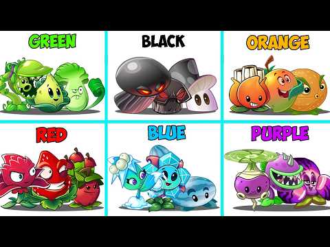 PVZ 2 - Random 16 Team Colorful Plants Battlez - Which Team Plant Will Win?