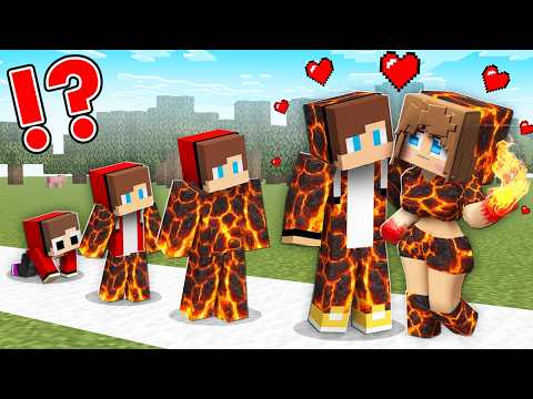 MAGMA JJ LIFE CYCLE! JJ and Mikey ELEMENTAL EVOLUTION in Minecraft - Maizen