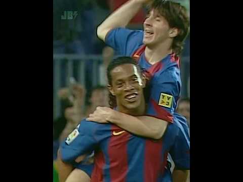 O DIA QUE MESSI FEZ SEU PRIMEIRO GOL COM PASSE DO RONALDINHO 🥹