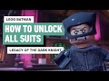 Lego Batman How To Unlock All Suits Legacy Of The Dark Knight