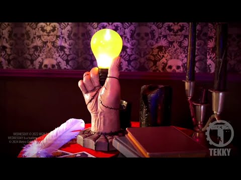 Lowes Halloween NEW 2024 WEDNESDAY Thing Light Bulb Tabletop Decoration YouTube Demo Video HD Tekky