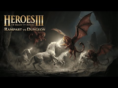 Heroes of Might and Magic 3 – Rampart vs Dungeon | Cinematic | AI Remake