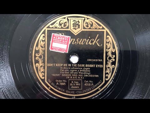 KENN SISSON 'G' Take: Don't Keep Me In Those Dark Bright Eyes - If You Don't Love Me 1928 NYC Jazz