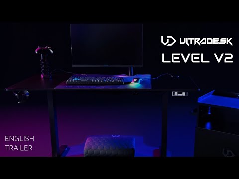 Žaidimų stalas Ultradesk LEVEL V2, 140 x 68 cm, Juodos spalvos video