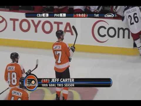 Jeff Carter scores vs the Blue Jackets - 1-19-10