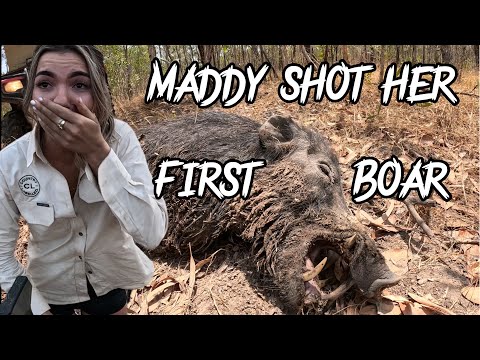 HER FIRST BOAR!
