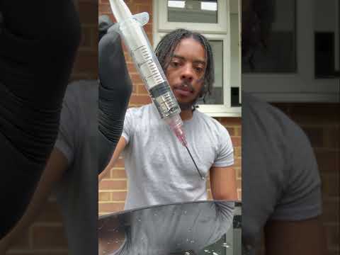 Injecting NaK into a ballistic gel skull 💉💀 #science #experiment #chemistry