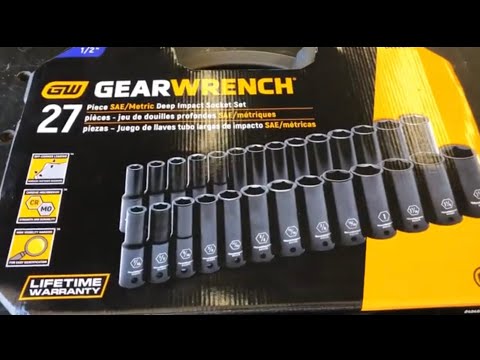 GearWrench 27 Piece SAE/Metric Deep Impact Socket Set 84949N