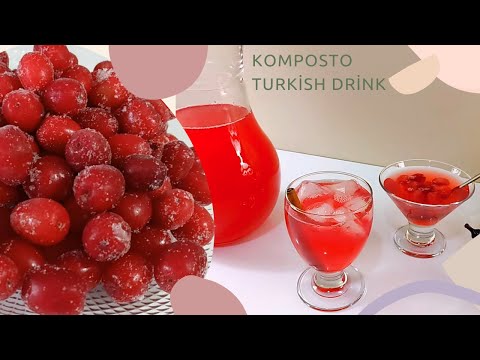 How to make The famous Turkish komposto drink |  Cherry drink without alcohol