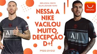 CAMISA DE TIME - NOVA PSG THIRD 21/22 PRETA - UNBOXING ALIEXPRESS/SHOPEE