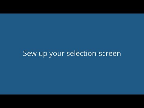 Create a nice SAP ALV report | Part 2 : Sew up your selection-screen