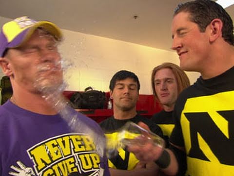 John Cena gets splashed in the face with water by Wade Barrett