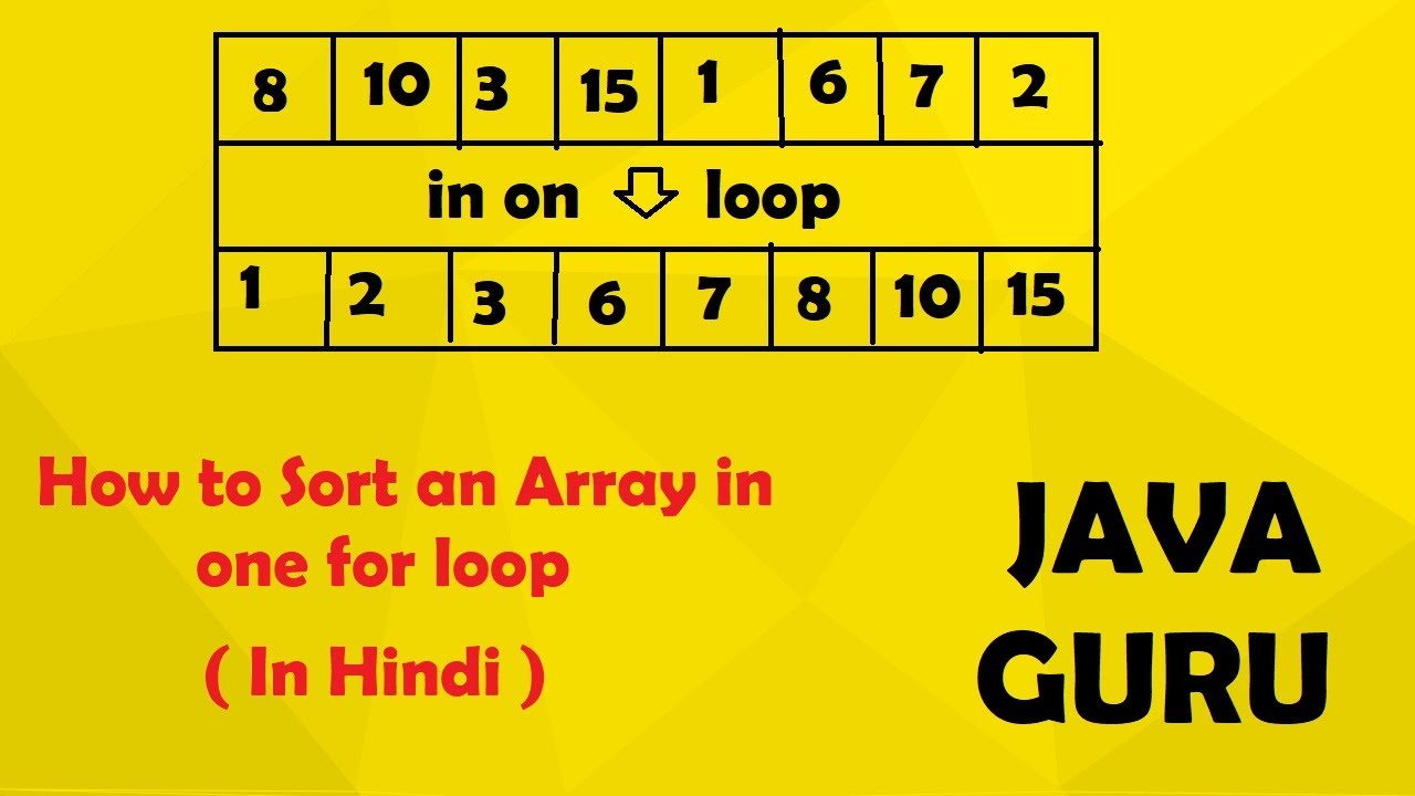 How to Sort an Array using one for loop