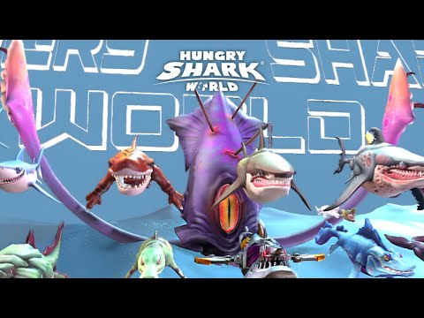 ALL SHARKS VS GIANT SQUID BOSS - Hungry Shark World