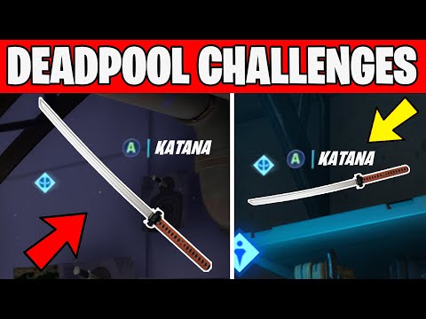 Find Deadpool's Katanas All 2 Katana Locations -Deal damage to opponent Deadpool Challenges Fortnite