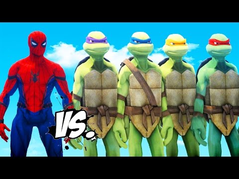 SPIDERMAN VS TEENAGE MUTANT NINJA TURTLES - EPIC BATTLE