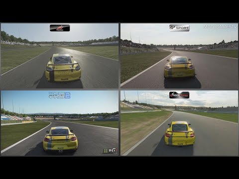 Assetto vs GT Sport vs PCARS 2 vs RaceRoom - Porsche Cayman GT4 Clubsport at Nurburgring [4K 60FPS]