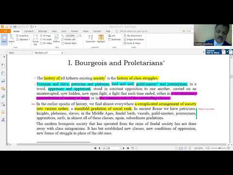 The Communist Manifesto Section One the Bourgeois and the Proletarians Paragraph One Explained