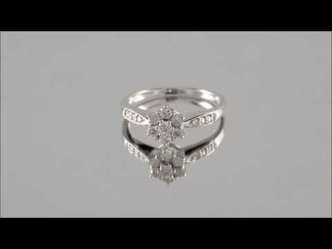 9ct White Gold 1/3ct Diamond Cluster Ring - D7281