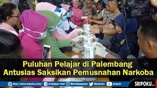 Ingatkan Bahaya Narkoba, Polda Sumsel Ajak Puluhan Siswa Saksikan Pemusnahan Sabu dan Ekstasi