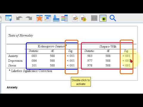 SPSS Normality with Kolmogorov-Smirnov and Shapiro-Wilk tests