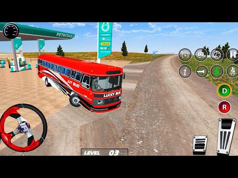 New Red Bus Simulator Offroading Game | Bus Simulator Game Mountain Road | Bus Games #games
