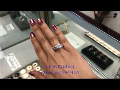 MoneyMan Pawn Jewelry - White Gold Cluster Solitaire Engagement Ring