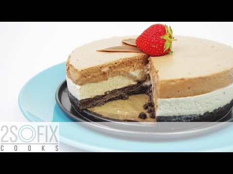 Vanille cashew cream and chocolate mousse cake - vegan