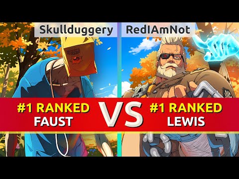 GGST ▰ Skullduggery (#1 Ranked Faust) vs RedIAmNot (#1 Ranked Goldlewis). High Level Gameplay
