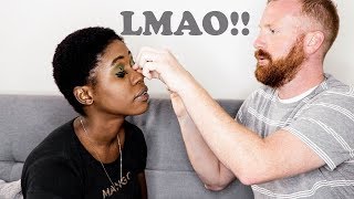 MY FIANCÉ DOES MY MAKEUP // Lol Moments #Angè