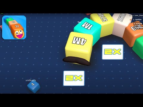 Cubes 2048 io 4 Million Score 🐍 3D Multiplayer Snake Game