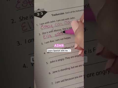 ASMR Learn Spanish with me 💕 #asmrenespañol #asmrinspanish #asmrsounds #asmrstudywithme