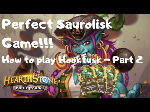 Perfect Saurolisk Game! How to play Hooktusk-Saurolisk Strategy (Hearthstone Battlegrounds)