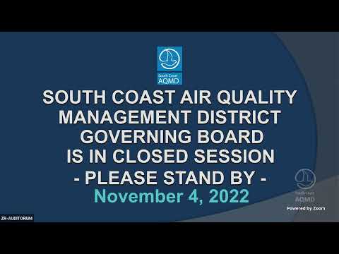 South Coast AQMD Governing Board Meeting - November 4, 2022