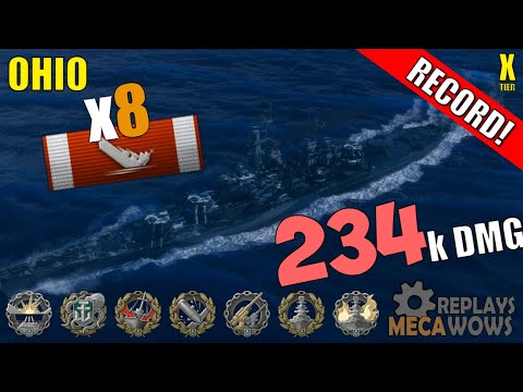 Ohio 8 Kills & 234k Damage | World of Warships Gameplay
