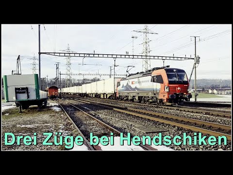 Drei Züge auf einen Schlag!  Zugsichtungen bei Hendschiken | Kanton Aargau | Schweiz 2026